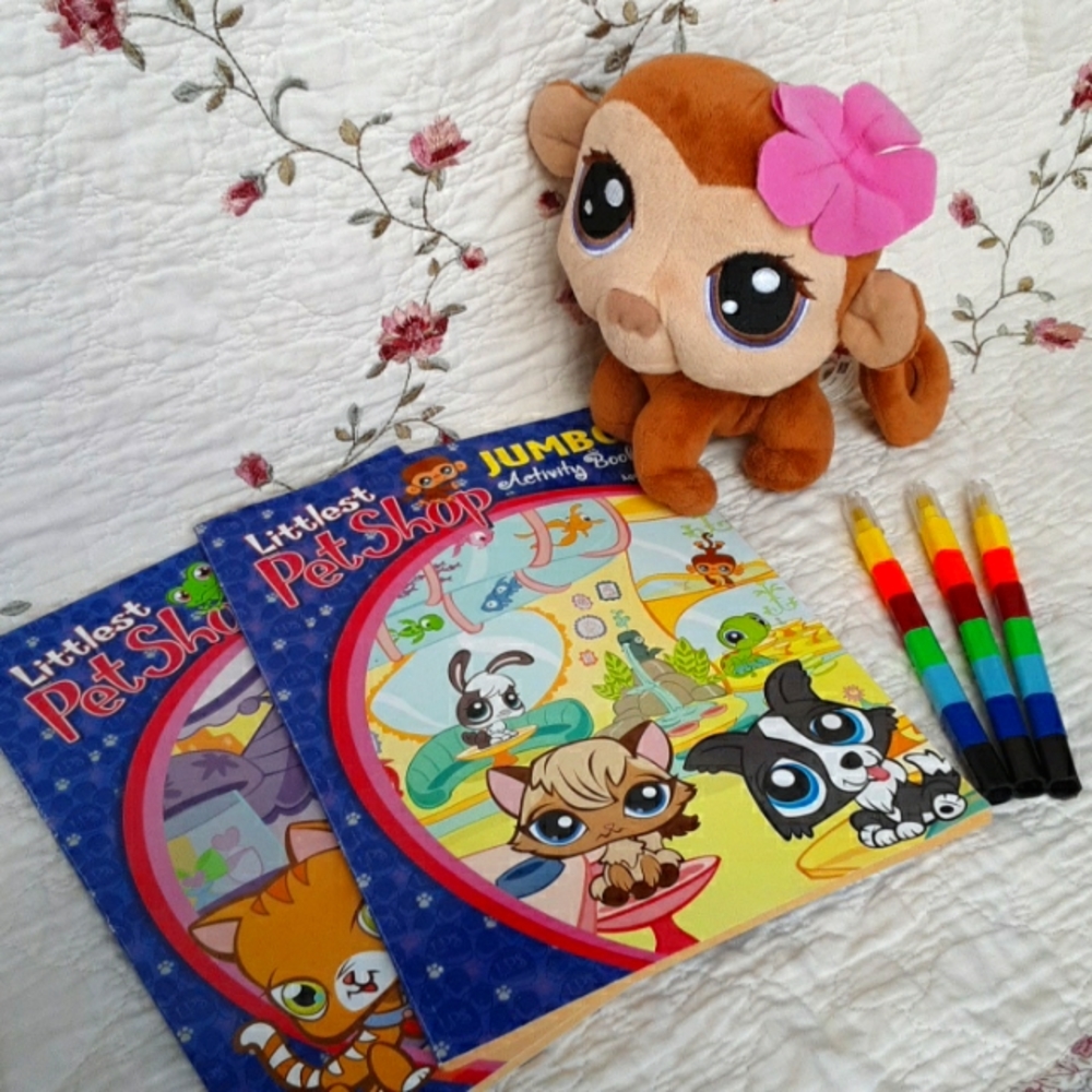 Littlest Pet Shop Coloring Books with LPS Plush